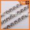 Fashion silver painted good quality roll glass cup chain