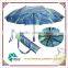 Wholesale black metal 3D pattern art folding umbrella