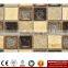 Imark Mixed Crackle Ceramic Glazed Mosaic Tile With Yellow Travertine Marble Mosaic Tile For Backsplash Tile