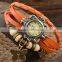 In Stock New Arrivals Fashion Women Genuine Leather Vintage Butterfly Watch bracelet