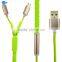 Best product usb 2.0 type c 2 in 1 usb cable usb data cable zipper earphone
