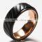 8mm stainless steel Ring With Black Carbon Fiber Inlay Unisex Men's Ring Anniversary Engagement Wedding Band