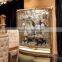 Luxury Style Golden Four Door Showcase, Gorgeous Home Decorative Glass Display Cabinet/ Wine Cabinet