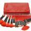 Popular Hot Selling 24 in 1 Make-Up Brush Set Red High Quality Comestic Brush With CROCO Bag For Brushes