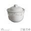 white emboss ceramic sugar bowl