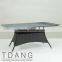 Pasadena Outdoor Wicker Dining Table with Wooden Top - Black K-D Dining Wicker Table