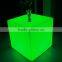 popular plastic colorful light up cube chair, illuminated led cube chair