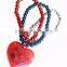 4th of July flashing heart pendant beads bracelet