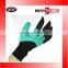 1 Pair Garden Gloves Digging 4 Plastic Claws Gardening Rubber Gloves - NEW