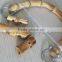 Natural bamboo handle with buttons and metal hooks/rings for DIY bags
