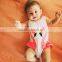 2017 Hot sale baby girls swan printed swimwear with hat suit