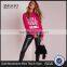MGOO Custom Design Ladies Christmas Sweater Knitwear Women Diy Crop Jumper With Split Side Pink