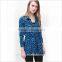 Women Casual Blue mix size Long Sleeve Elegant Slim New Floral Blouse