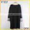 Winter black and blue long sleeve crewneck knitted pullover women loose sweaters