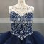 ED Bridal Factory Custom Made Navy Blue Ball Gown Tulle Quinceanera Dress