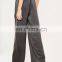 CH315 Wholesale Fashion Garments Ladies Grey Satin Tie Belt Wide Leg Pants