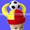 Wholesale world cup football hats with clap hand and min football