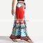 Tribal Print Tassel Tied Waist Long Fitted Maxi Skirt and Blouse Designs