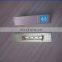 engraved logo metal name plate with safety pin, stamped name plaque metal