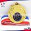 Factory Direct Sell 3D Grain Gold Medal with Sticker