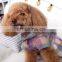 Cute Pet dog Cat Woolen plaid ladies dress puppy apparel fleece bowknot Clothes