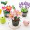 Yarncrafts handmade Crochet potted artificial flowers Multi Chooses Home decor and gifts