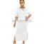 Wholesales Best Seller Women Solid Color Casual Long Dresses Ladies Split O-Neck Dresses Women Summer Dresses