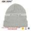 custom stripe beanie with custom patch label grey beanie hats