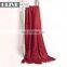 China New Bright Red Jacquard Mohair Acrylic Woven Throw Blankets With Tassels