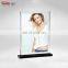 solid block custom wholesale acrylic display photo frame with base