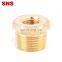 SNS BB Series pneumatic hexagon male to female threaded reducing straight connector quick coupler brass bushing pipe fitting