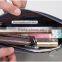 Guangzhou Genuine Buff Leather Men RFID Clutch Long Wallet with removable Wrist Strap
