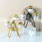 Wholesale Home Garden Art Succulent Planter Pot Ceramic Iron Ferris Wheel Flower Pot