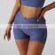 Ribbed Cross Waist Biker Shorts Women Wholesale Scrunch Butt Gym V Shaped Leggings