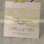 Hot sale beautiful white lace wedding invitations with ivory ribbons & crystal brooches