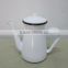 enamel pitcher, white enamel jug ,Carbon steel enamel kettle, enamel pot, white enamel cookware