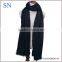 100% acrylic knitted solid black pashmina scarf
