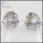 mens 3-10mm round clear cz stone earring stud