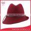 One Side Roll Brim Hamburger Felt Hats With PU String