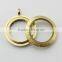 Good Qulaity Gold 316L Stainless Steel Screw Twist Sparkle 25mm Floating Charms Lockets