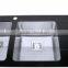 Popular style black glass top stainless steel kitchen sink with drainboard