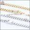 Chain jewelry factory 316l stainless steel 10mm curb chain dubai gold plated jewelry set