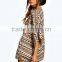 Zig Zag Print Split Back Cheap Kimono