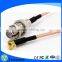 RF coaxial coax cable assembly right angle MCX male to F female 12''
