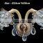 Crystal Living Room Wall Sconces .Crystal wall lamp .K9 crystal wall light with 2 arms