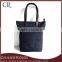 Custom Denim Tote Bag With Leather Trim