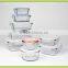 Heat Resistance Glass borosil clear glass lunch box with lock