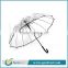 23 inch women auto open POE clear transparent umbrellas custom design