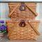 Handy wooden woven picnic basket with liner