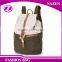 PU leather trimmings college school cannular barrel-shaped backpack canvas